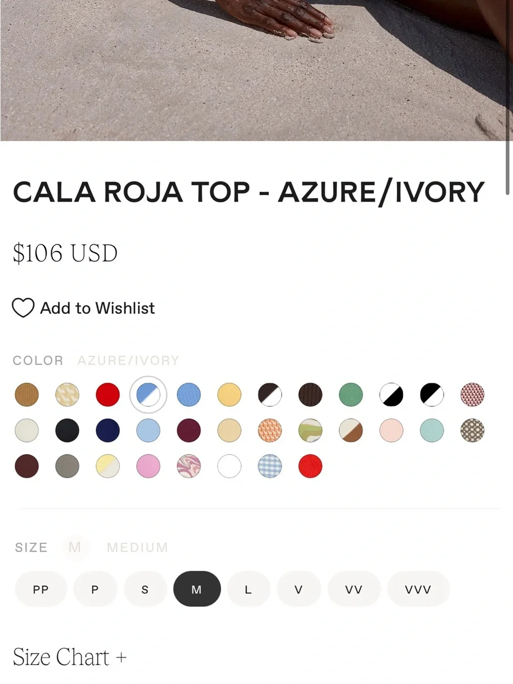 NWT Monday Swimwear Cala Roja Top Azure/Ivory